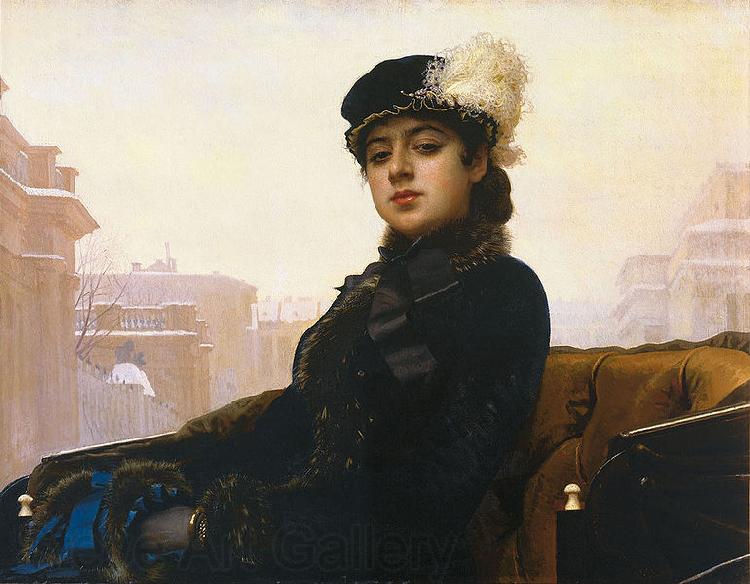 Ivan Kramskoi Portrait of an unknown woman, France oil painting art